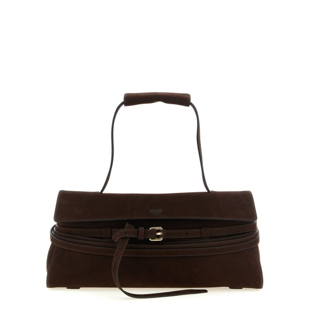 Moschino Brown Calfskin Shoulder Women's Bag